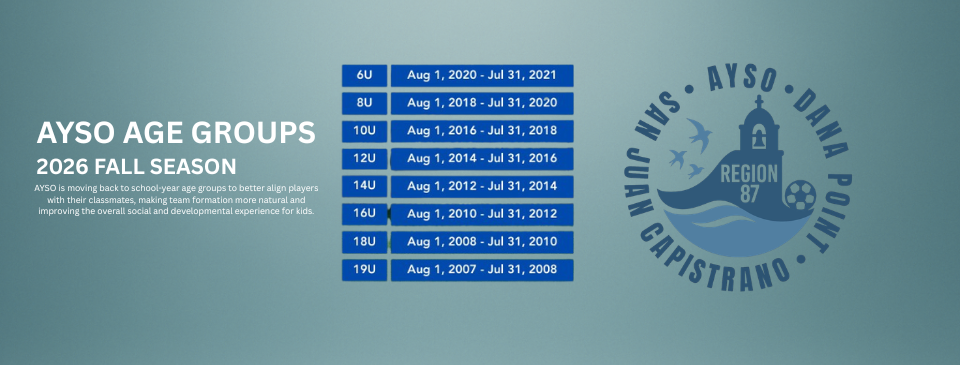 Fall 2026 Age Groups